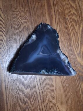 Polished Purple Agate Geode Slice - Triangular Display Piece